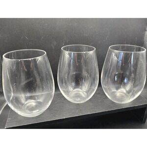 Waterford Crystal Marquis  3 Stemless Water Wine Glasses  5" Tall
